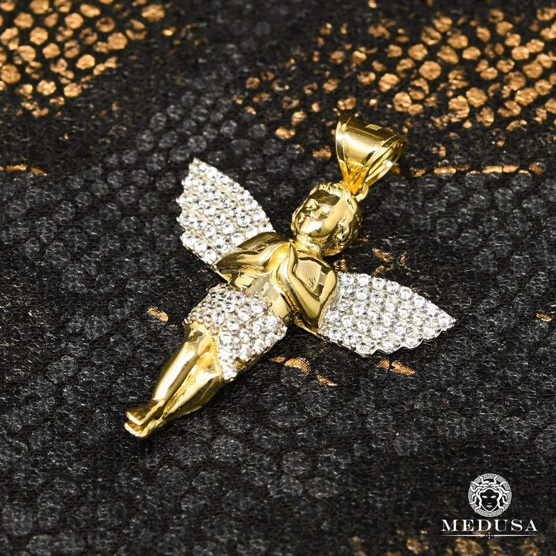 Pendentif en Or 10K | Pendentif Divers Angel X6 21MM / Or Jaune