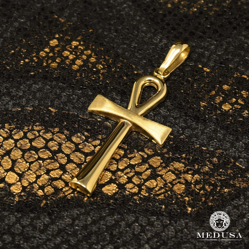 Pendentif en Or 10K | Pendentif Croix Ankh X6 Or Jaune