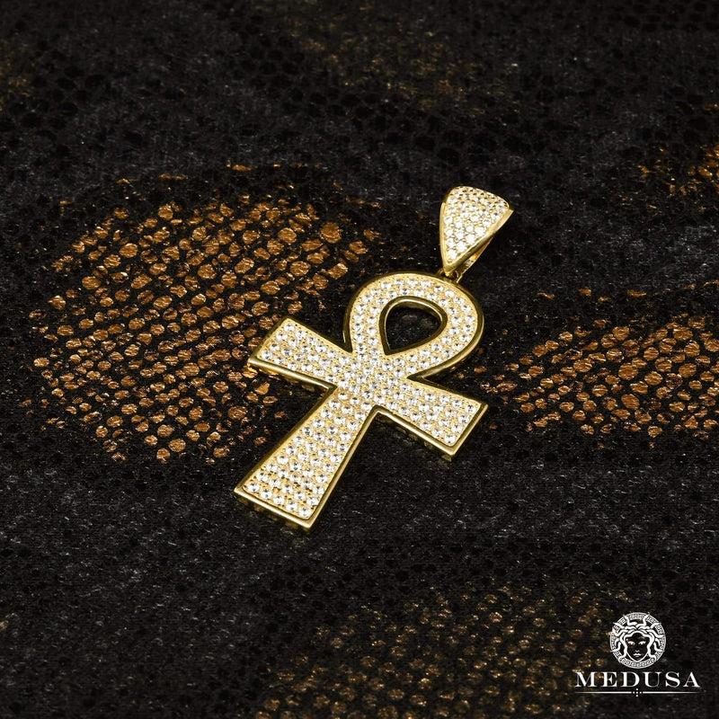 Pendentif en Or 10K | Pendentif Croix Ankh X8 Or Jaune