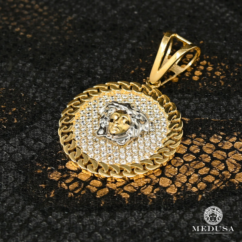 Pendentif en Or 10K | Médaillon Athéna F17 Or 2 Tons