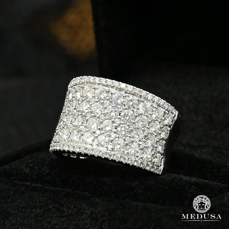 Bague à Diamants en Or 18K | Bague Homme Band D5 - Diamant 4.60CT / Or Blanc