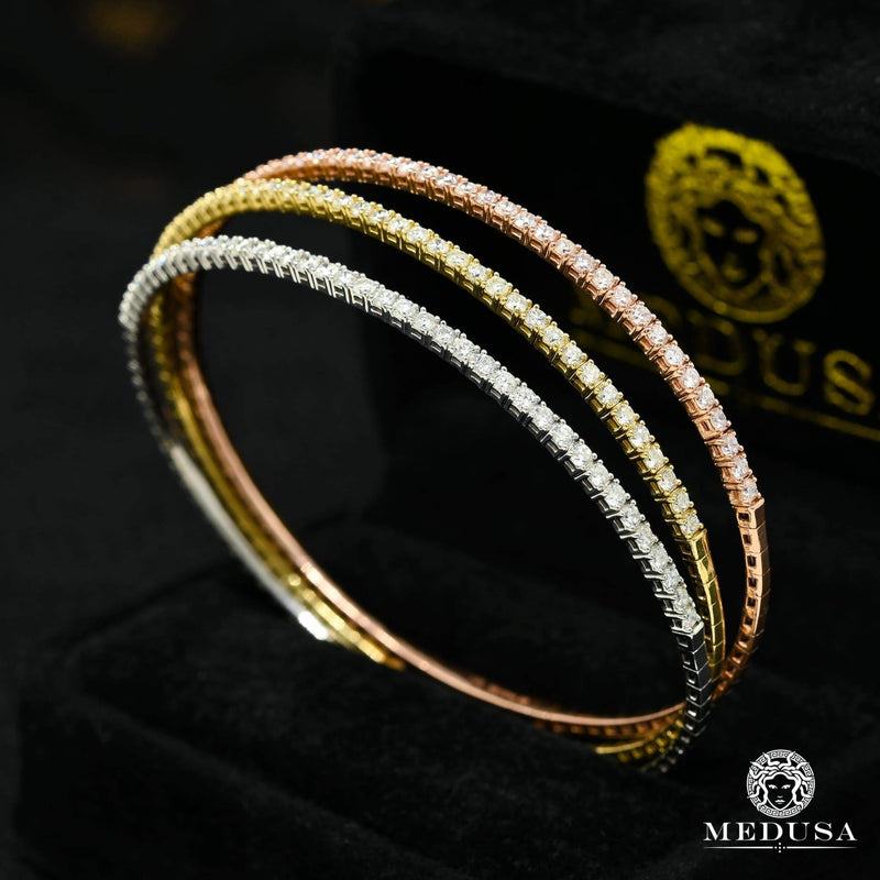 Bracelet à Diamants en Or 14K | Bracelet Femme Bangle D1 - Diamant