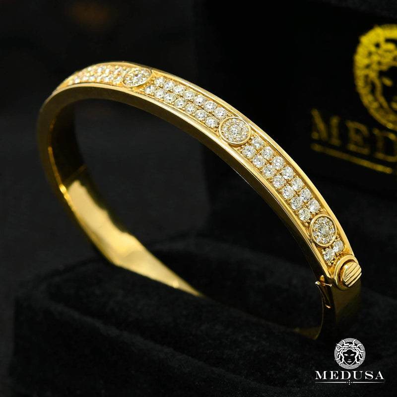 Bracelet à Diamants en Or 10K | Bracelet Homme Bangle D3 - Diamant Or Jaune