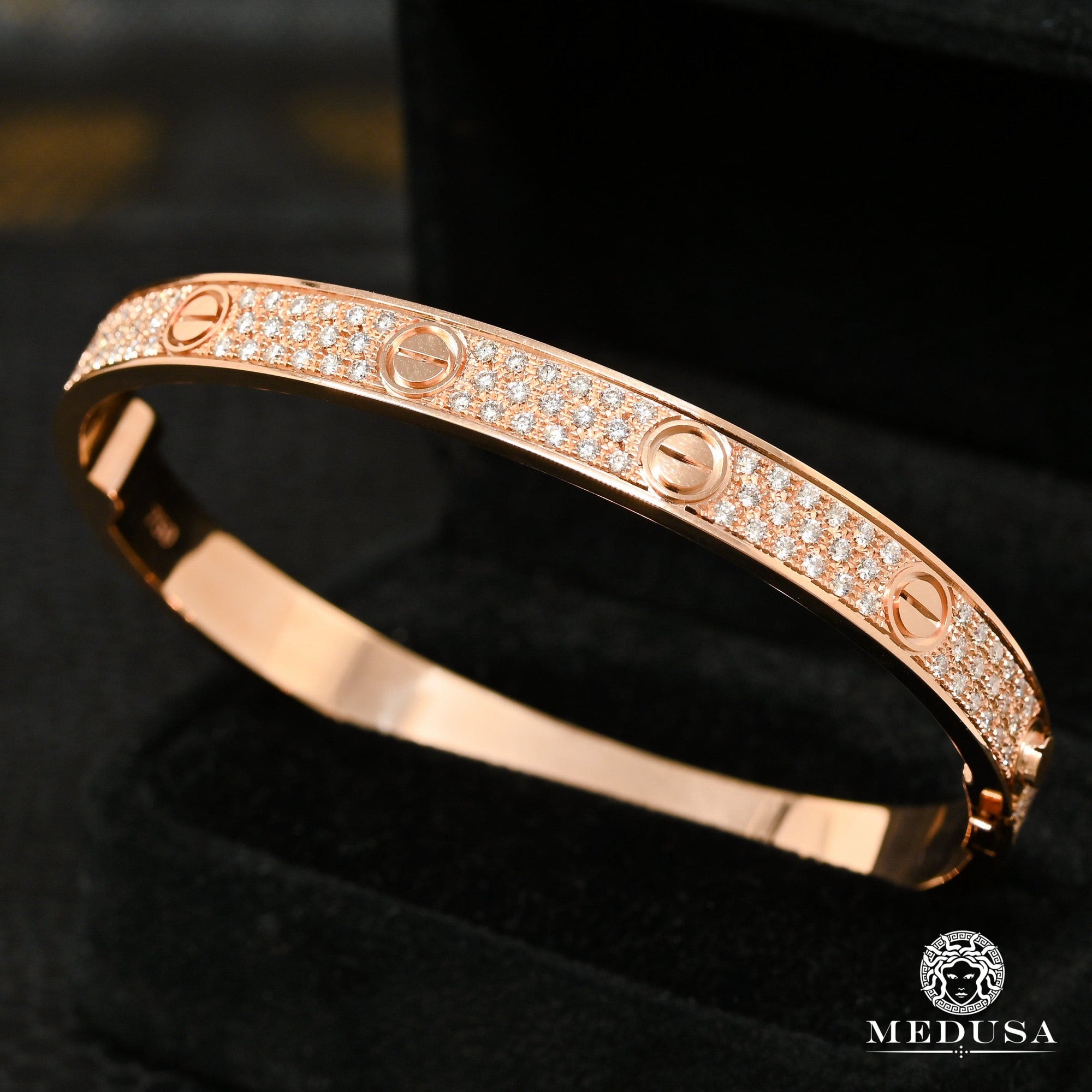 Bracelet Rigide en Or 18K | Bracelet Femme Bangle D5 - Diamant Or Rose