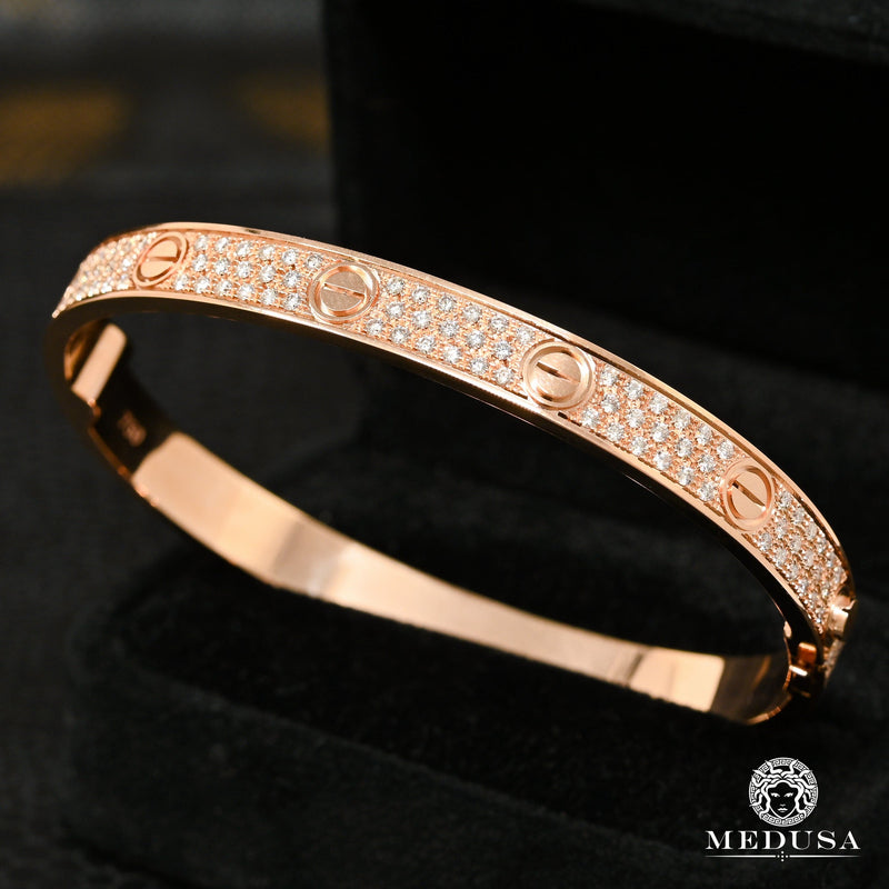 Bracelet Rigide en Or 18K | Bracelet Femme Bangle D5 - Diamant Or Rose