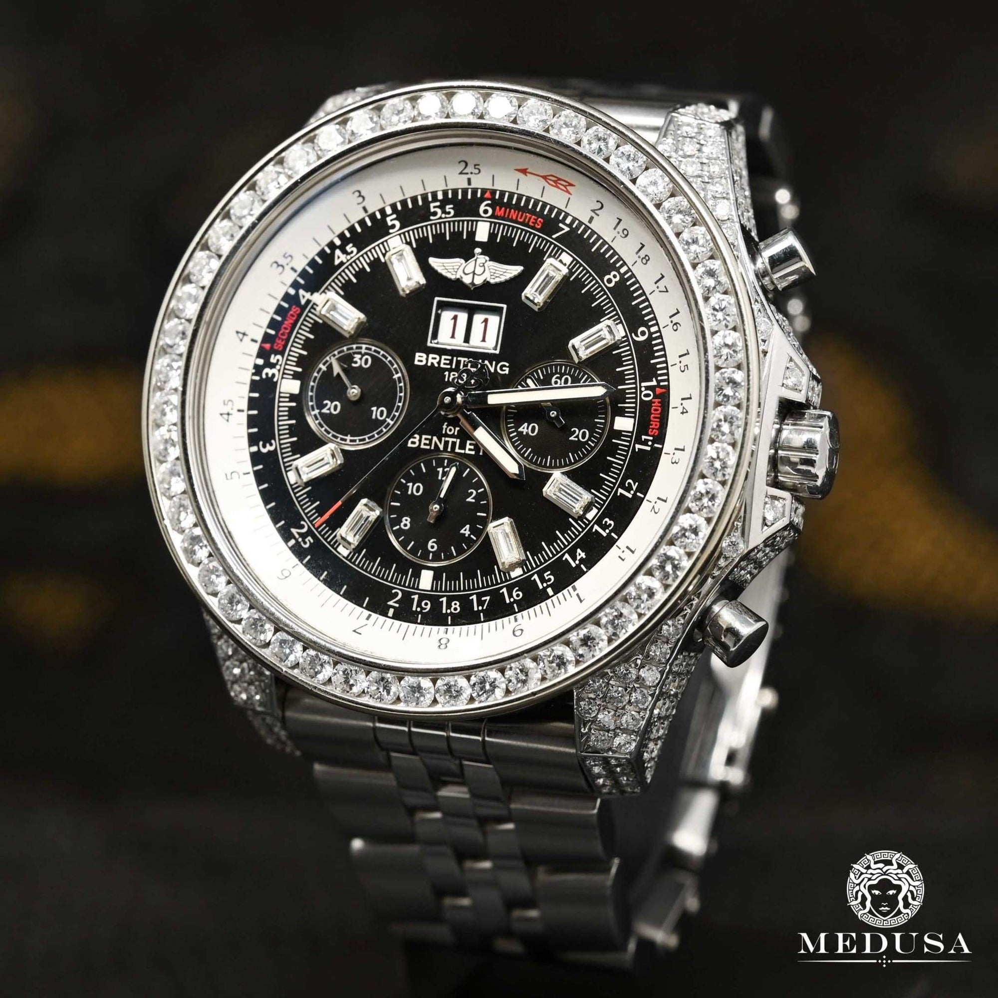 Montre Breitling | Montre Homme Breitling for Bentley - Black Iced Stainless