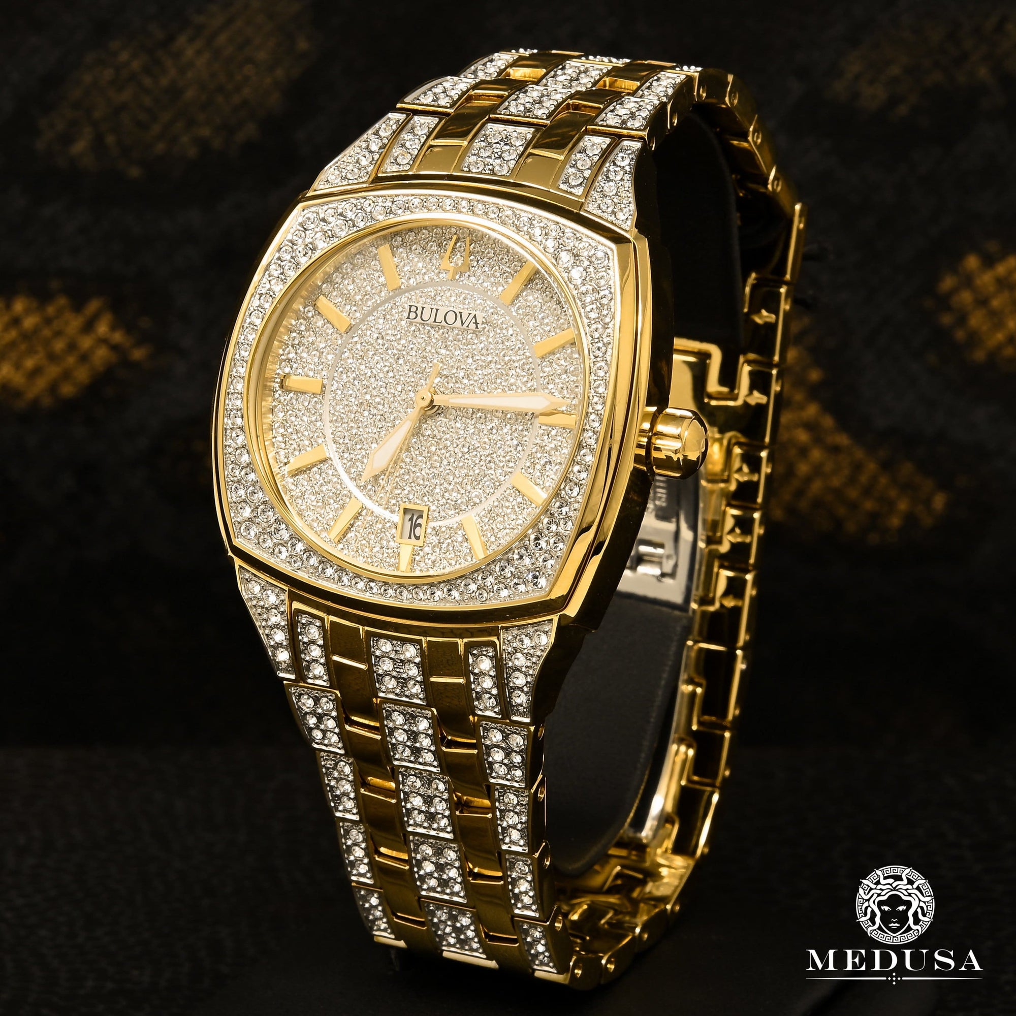 Montre Bulova | Montre Homme Bulova Cristal - 98B323 Swarovski / Or Jaune