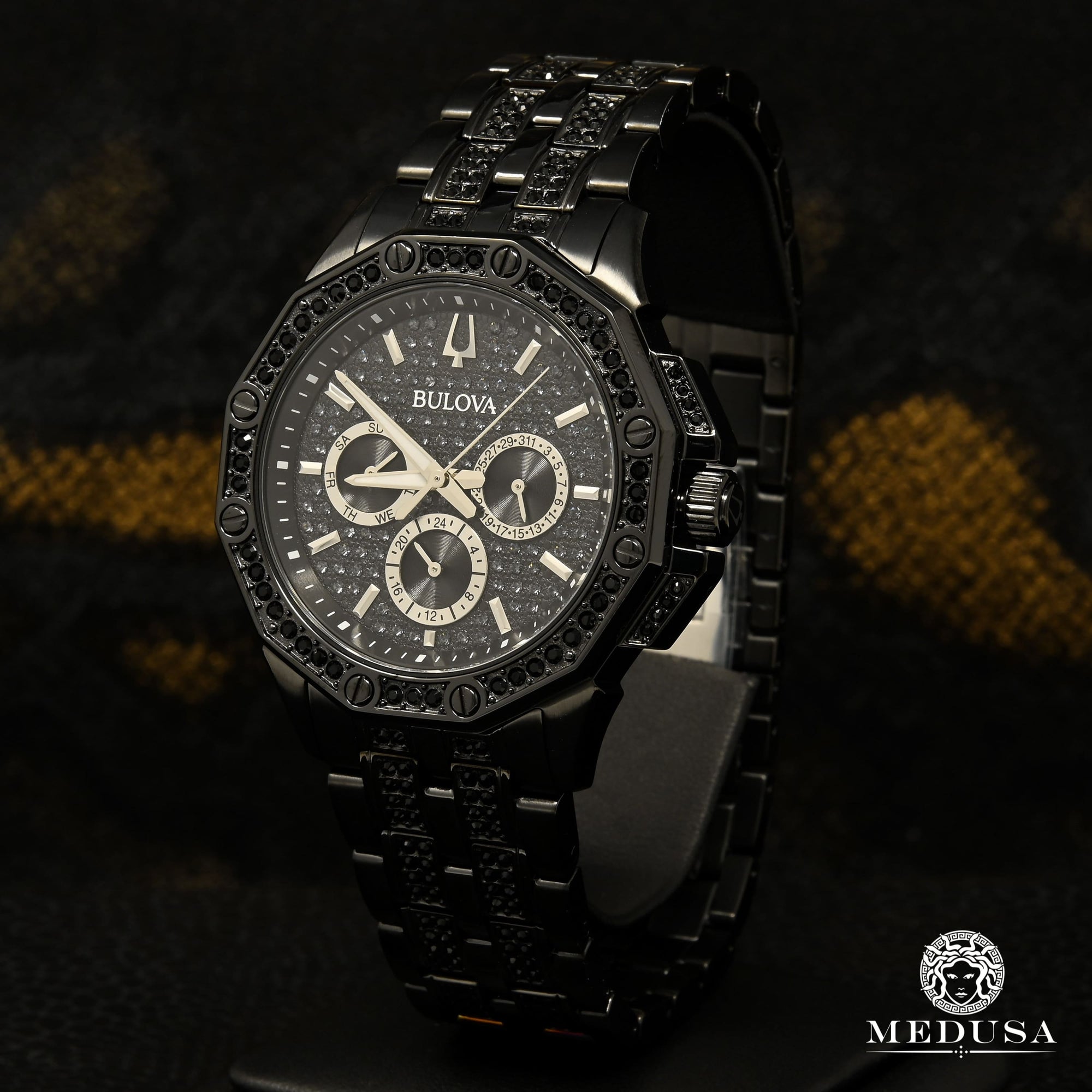 Montre Bulova | Montre Homme Bulova Cristal - 98C134 Swarovski / Or Noir