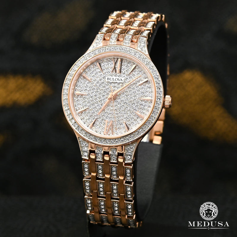 Montre Bulova | Montre Femme Bulova Cristal - 98L235 Swarovski / Or Rose