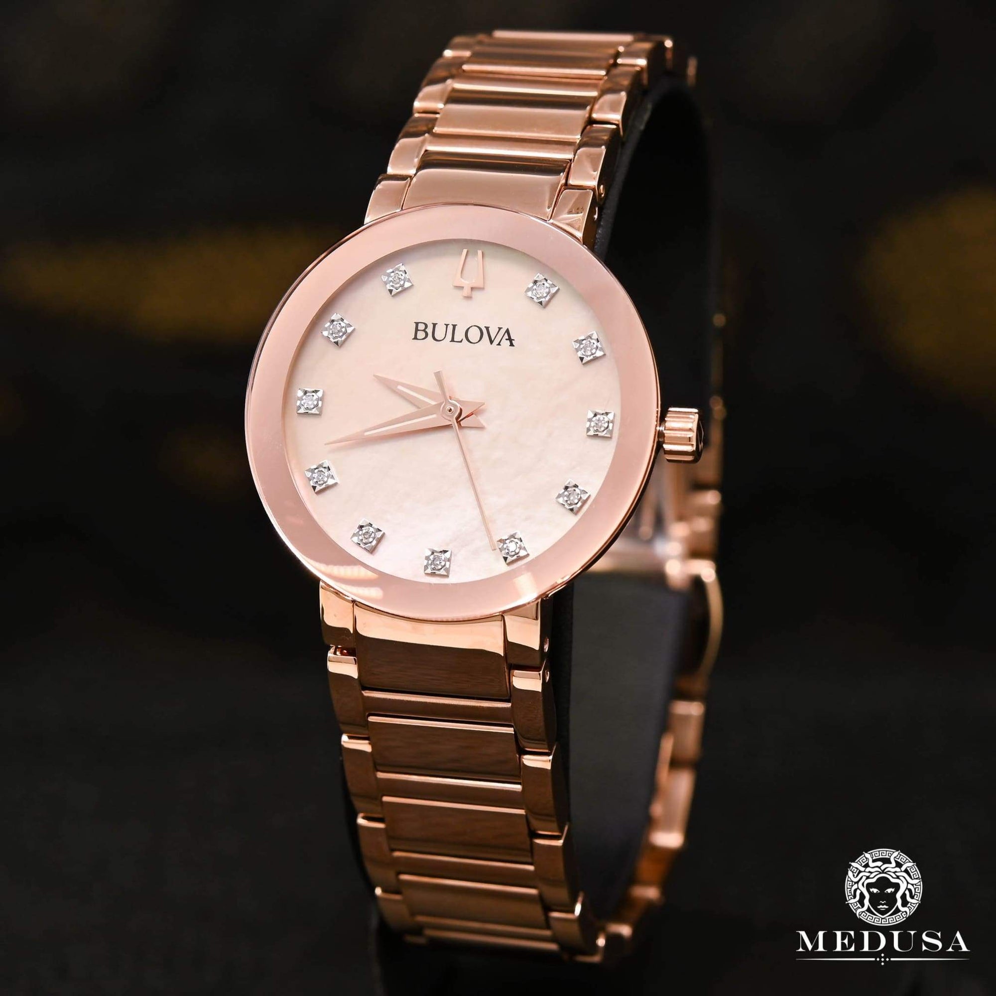 Montre Bulova | Montre Femme Bulova Futuro - 97P132 Or Rose / Diamants