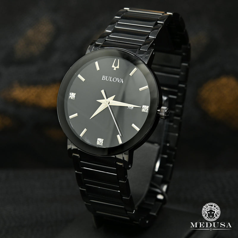 Montre Bulova | Montre Homme Bulova Futuro - 98D144 Diamant / Or Noir