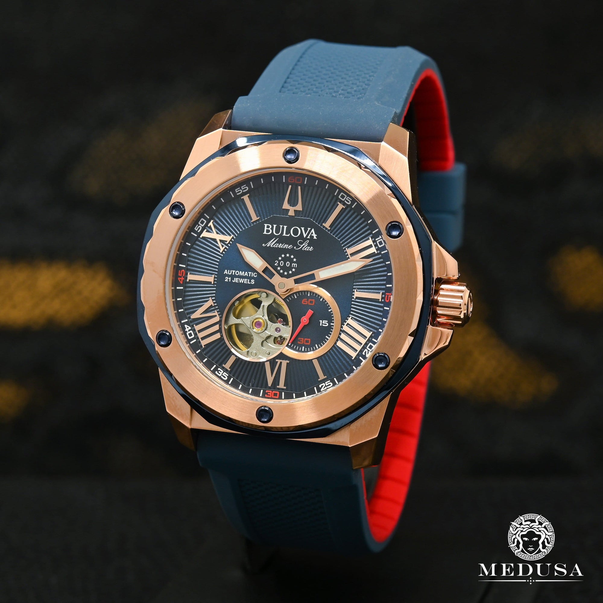 Montre Bulova | Montre Homme Bulova Marine Star - 98A227 Or Rose