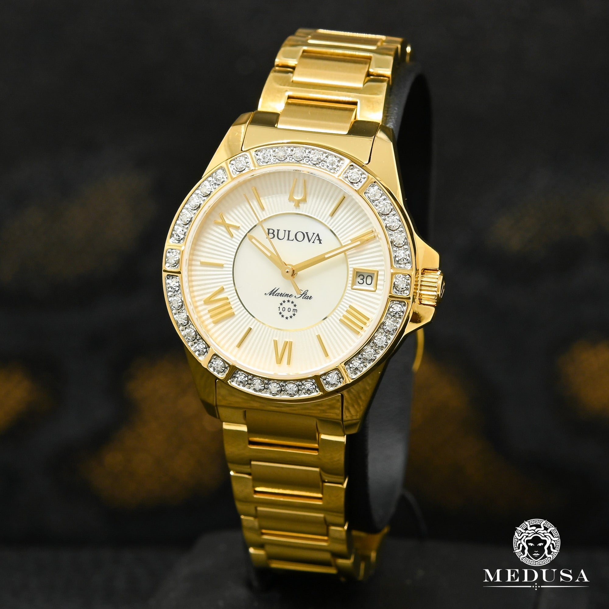 Montre Bulova | Montre Femme Bulova Marine Star - 98R294 Diamant / Or Jaune