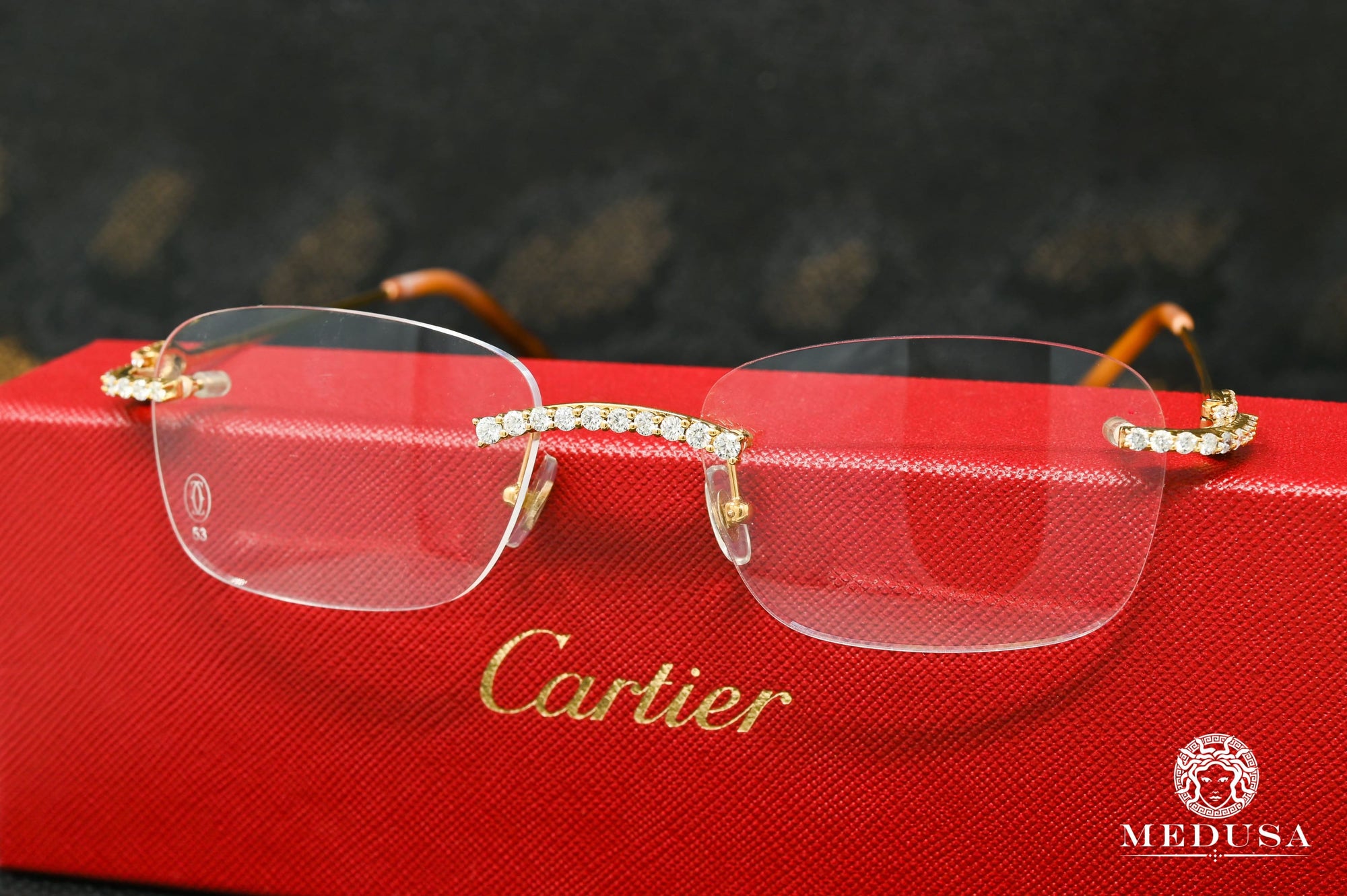 Lunette Cartier | Lunette Homme Cartier Avana | Gold & White Or Jaune