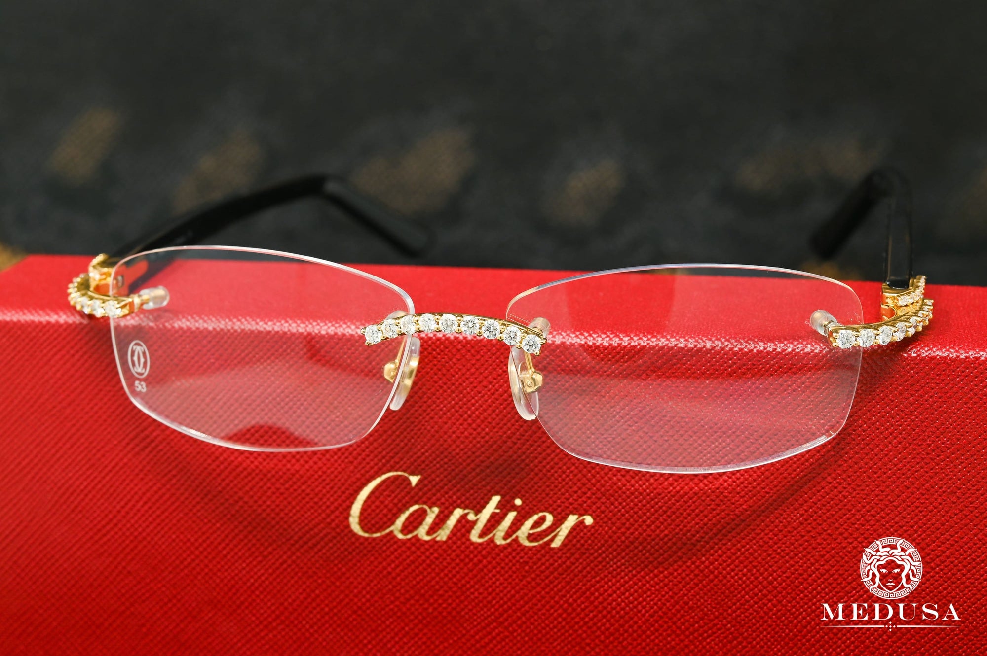 Lunette Cartier | Lunette Homme Cartier Black Horn | Gold & White Or Jaune