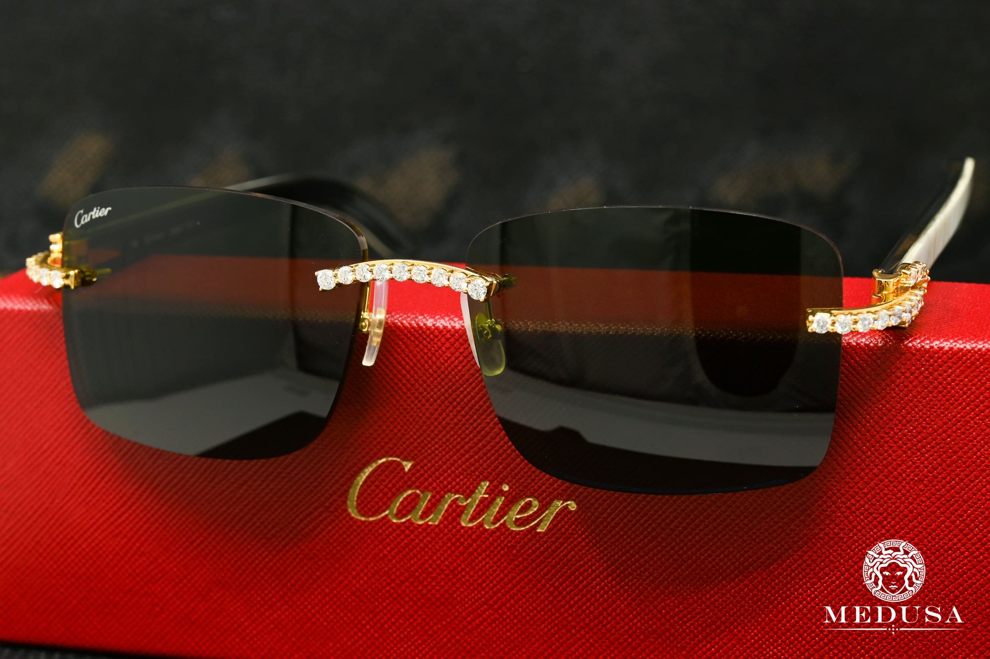 Lunette Cartier | Lunette Homme Cartier Signature C | Gold & White Ivory Or Jaune