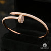 Bracelet Rigide en Or 18K | Bracelet Femme Clou X3 - Diamant Or Rose