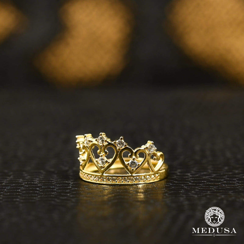 Bague en Or 10K | Bague Femme Crown F13 Or Jaune