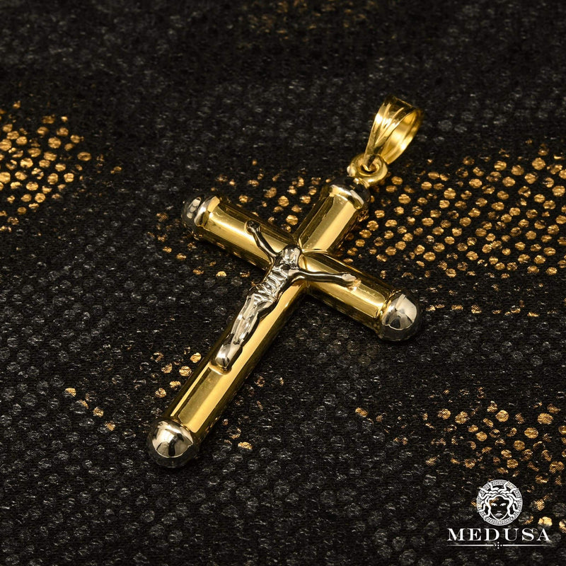 Pendentif en Or 10K | Pendentif Croix Crucifix X12 Or 2 Tons