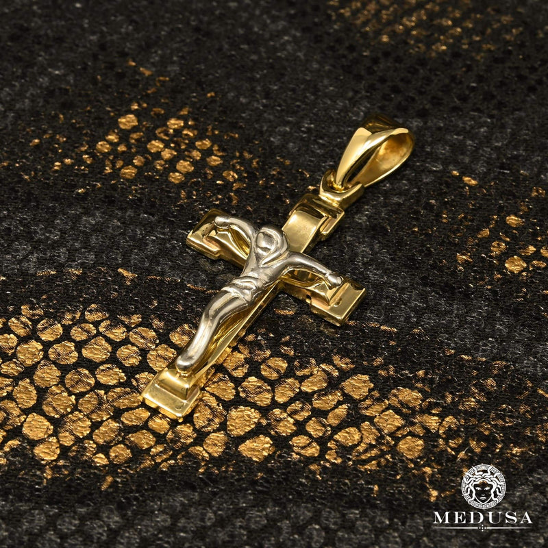 Pendentif en Or 10K | Pendentif Croix Crucifix X14 Or 2 Tons