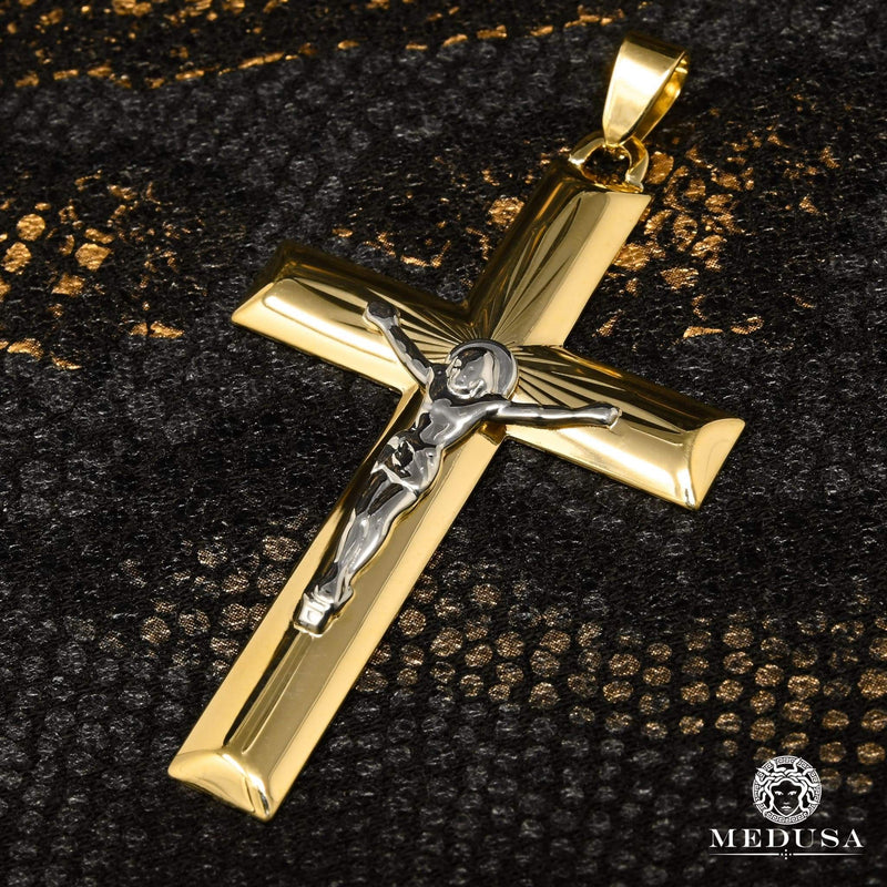 Pendentif en Or 10K | Pendentif Croix Crucifix X17 Or 2 Tons