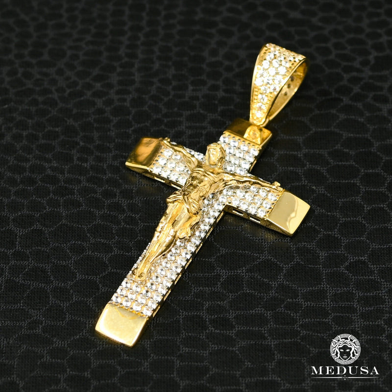 Pendentif en Or 10K | Pendentif Croix Crucifix X22 Or 2 Tons