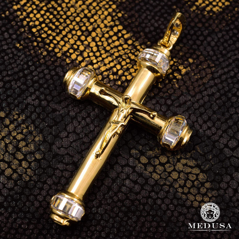 Pendentif en Or 10K | Pendentif Croix Crucifix X8 Or Jaune