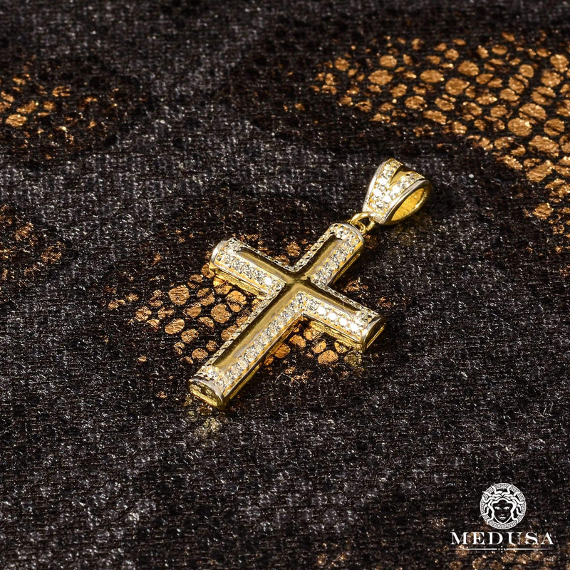 Breloque en Or 10K | Pendentif Croix Crusty F1 Or Jaune