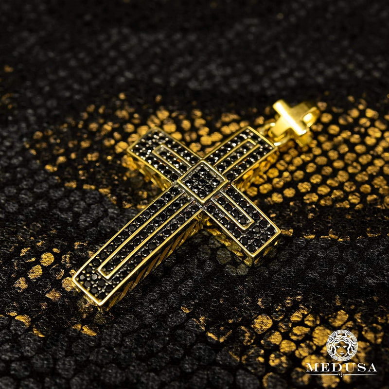 Pendentif en Or 10K | Pendentif Croix Crystal X13 Or Jaune