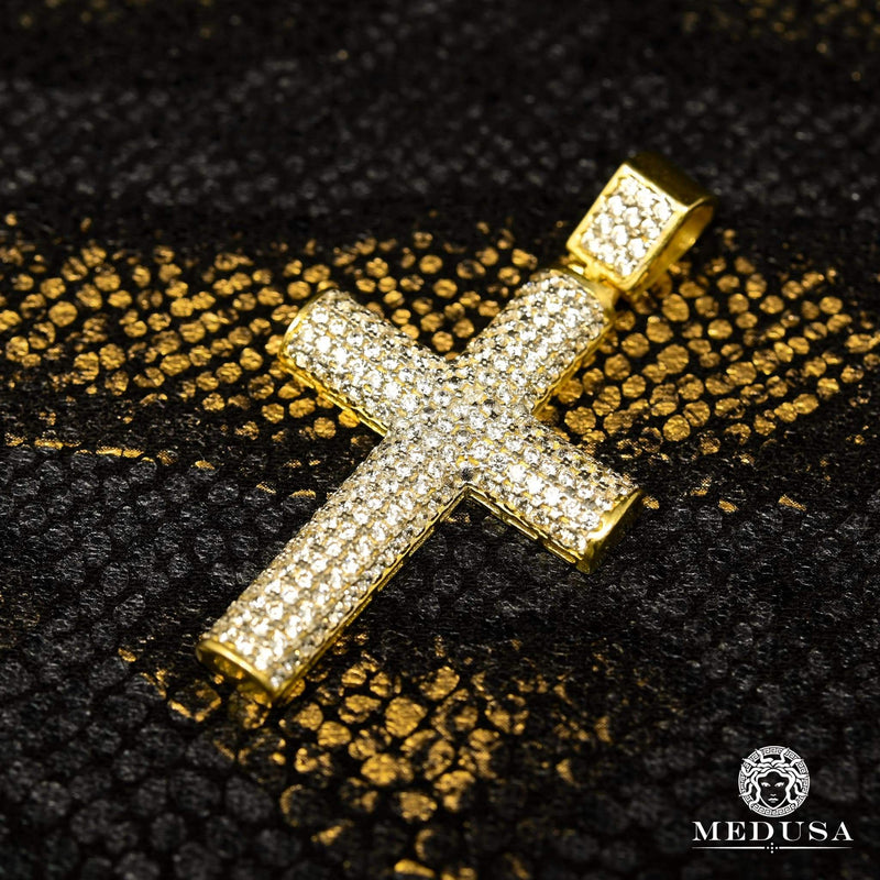 Pendentif en Or 10K | Pendentif Croix Crystal X14 Or Jaune