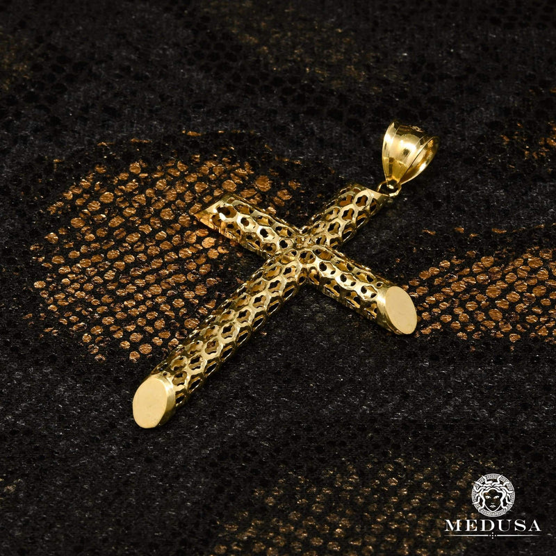 Pendentif en Or 10K | Pendentif Croix Crystal X21 Or Jaune