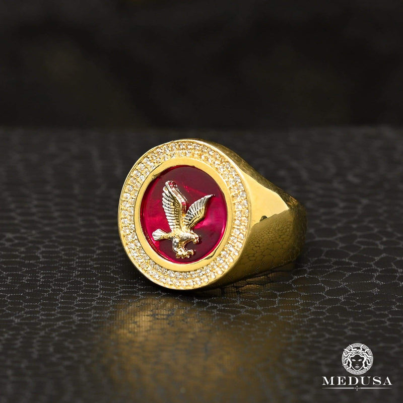 Bague en Or 10K | Bague Homme Eagle H1 Or 2 Tons