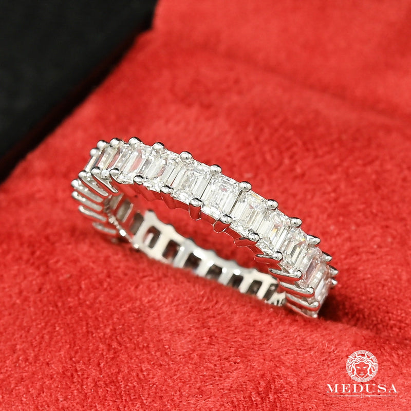 Bague à Diamants en Platine | Bague Fiançaille Eternity D2 - Emerald Cut Platine