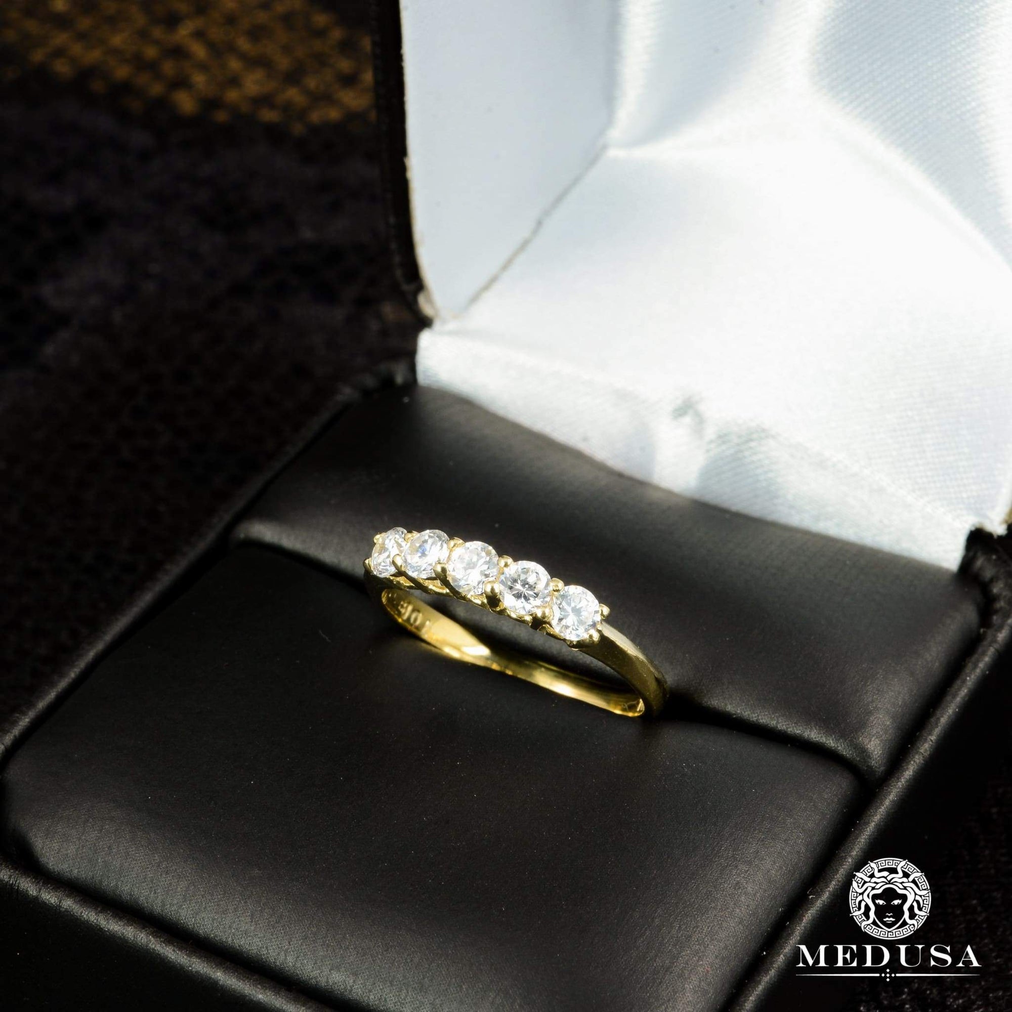 Bague à Diamants en Or 14K | Bague Fiançaille Eternity F12 - MA0710 Or Jaune