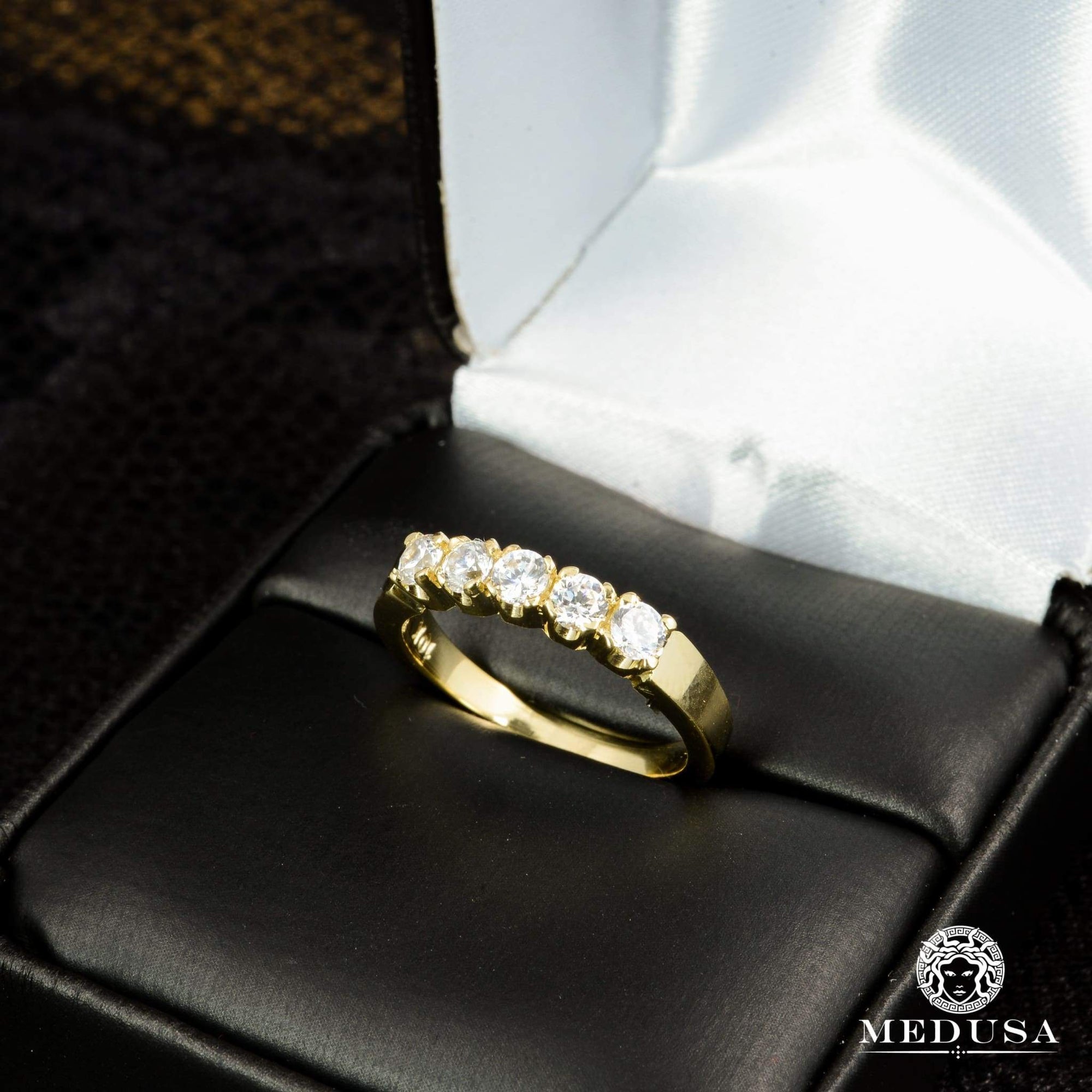 Bague à Diamants en Or 14K | Bague Fiançaille Eternity F14 - MA0178 Or Jaune