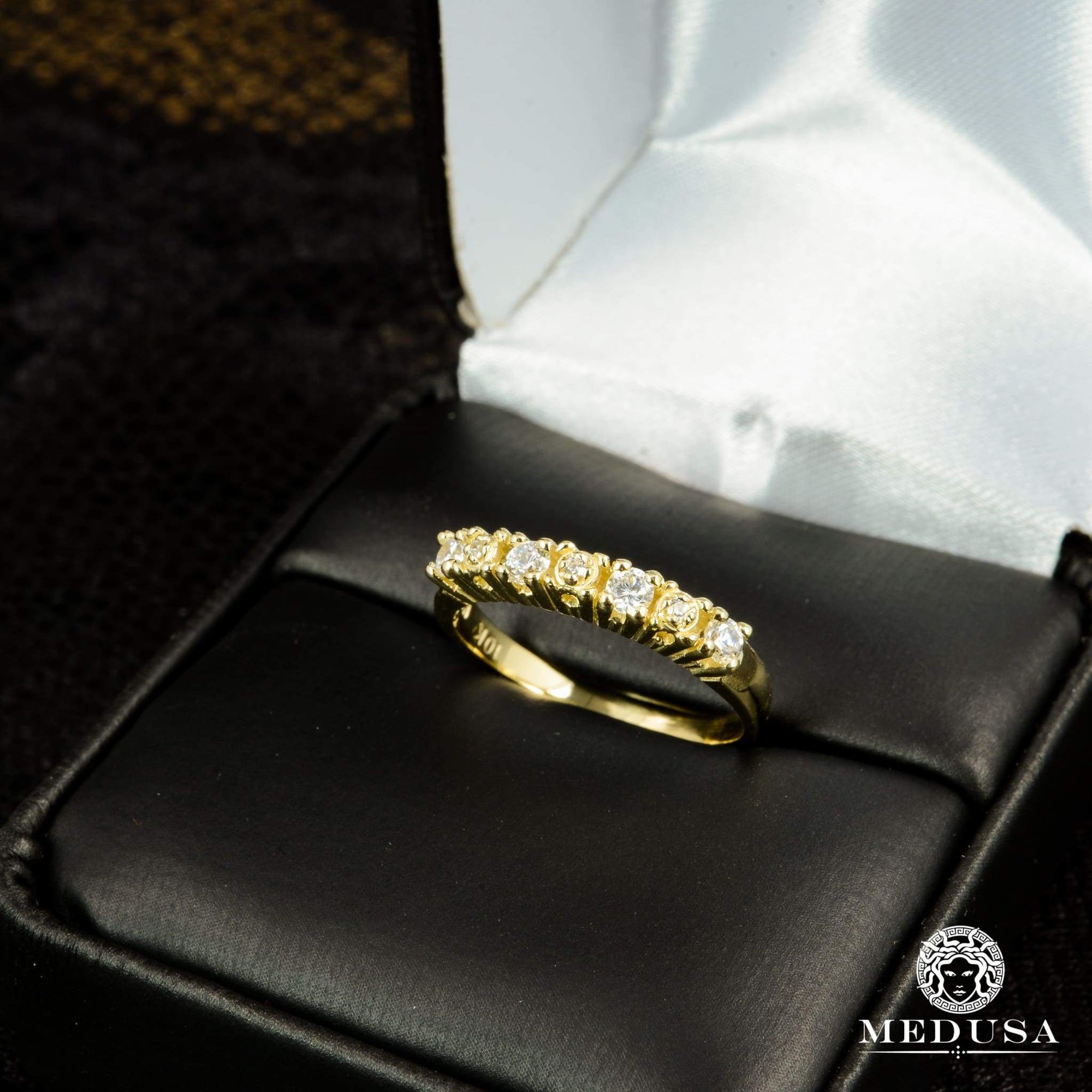 Bague à Diamants en Or 14K | Bague Fiançaille Eternity F17 - MA0245 Or Jaune