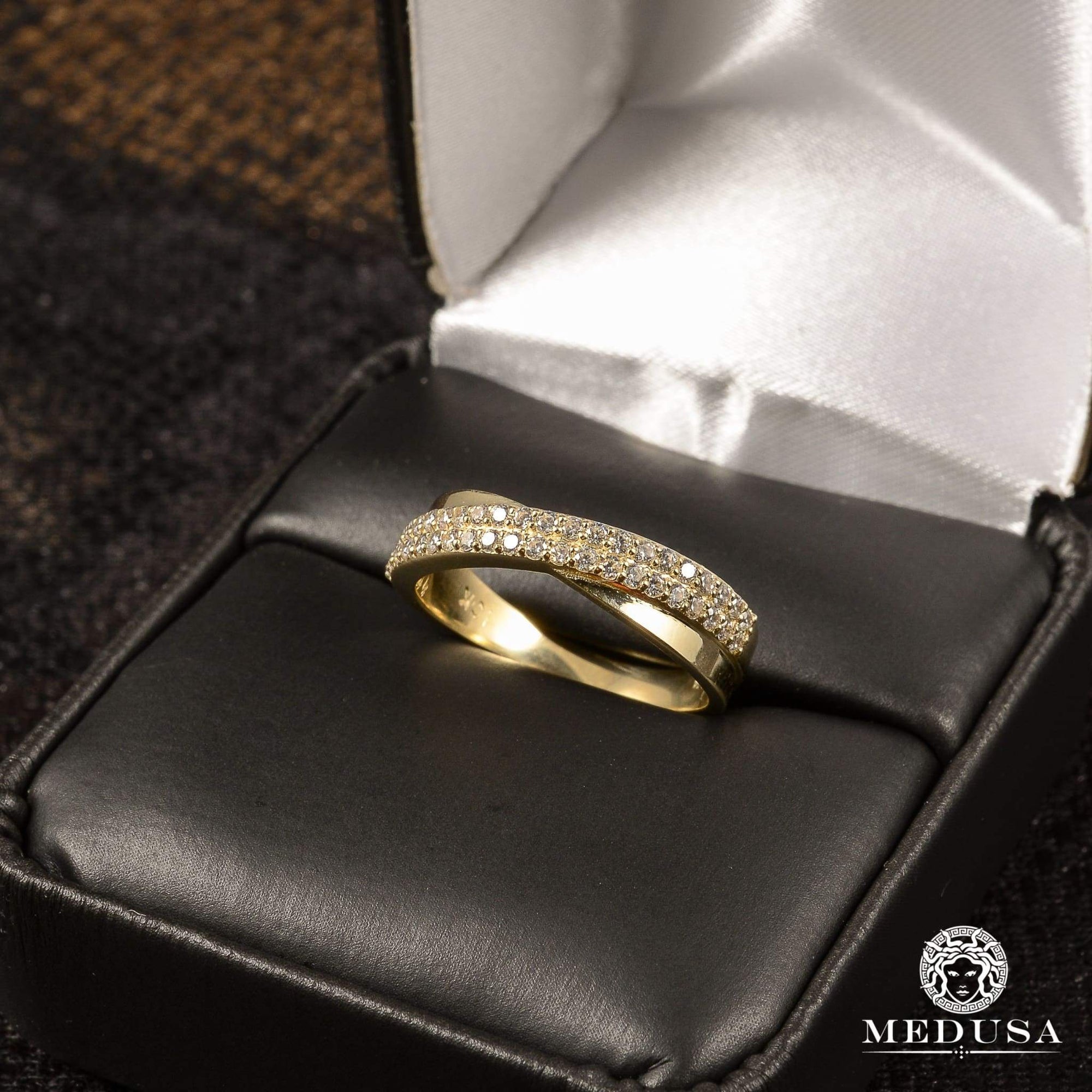 Bague à Diamants en Or 14K | Bague Fiançaille Eternity F4 - MA0809 Or Jaune