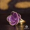 Bague en Or 10K | Bague Femme Flower F9 Mauve / Or Jaune