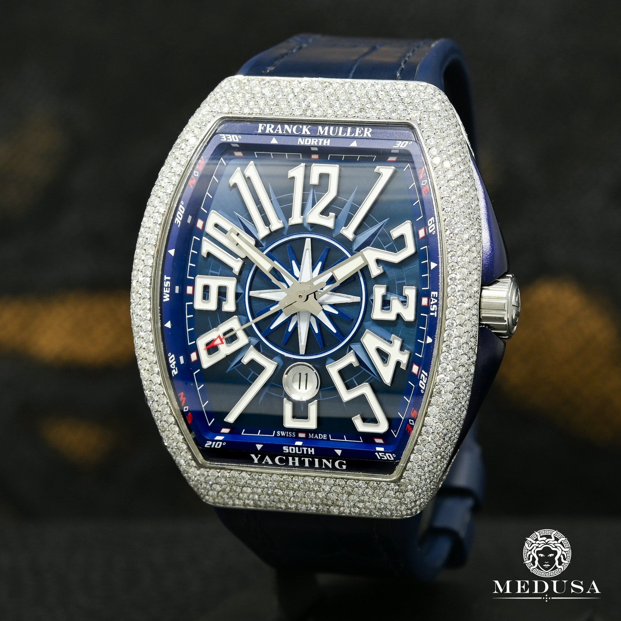 Montre Franck Muller | Montre Homme Franck Muller V45 Blue - Iced Stainless