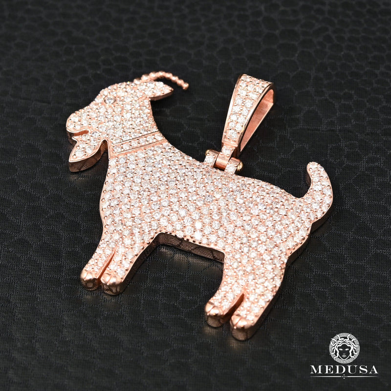 Pendentif à Diamants en Or 10K | Pendentif Divers Goat D1 - Diamant Or Rose