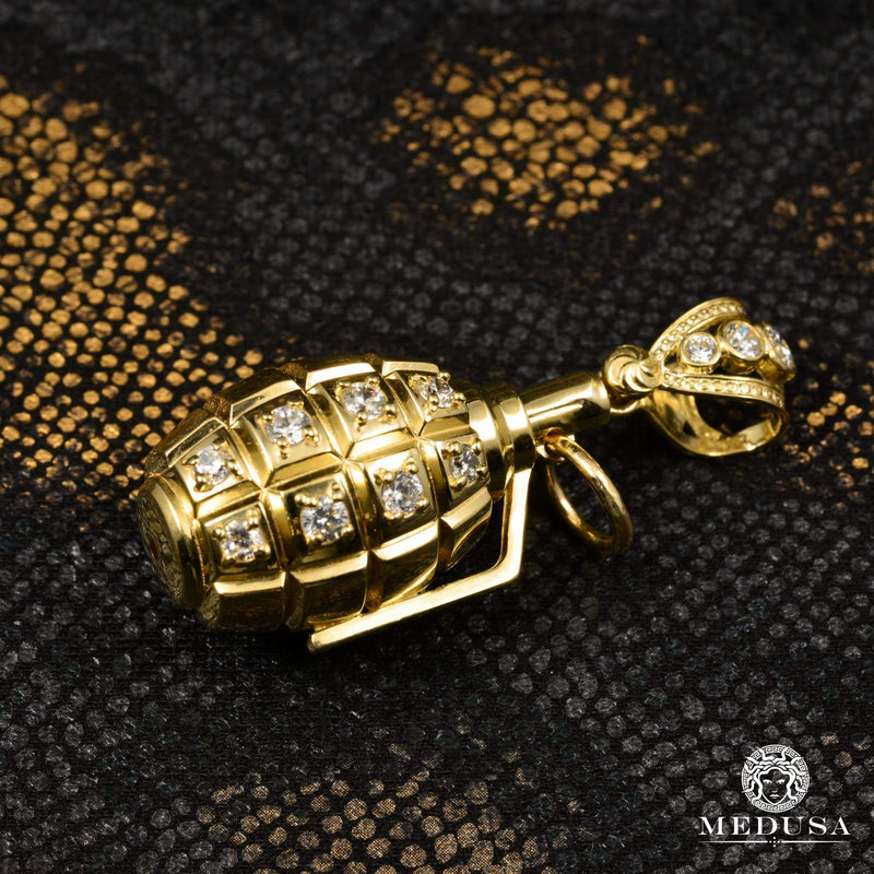 Pendentif en Or 10K | Pendentif Divers Grenade X1 35 mm / Or jaune