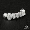 Grillz Custom en Or | Grillz Grillz 8 Dents Diamant PermaCut 10K / Or Blanc