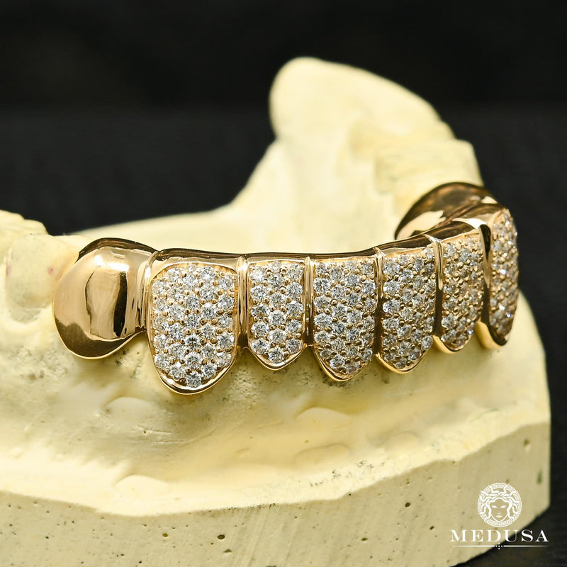 Grillz Custom en Or | Grillz Grillz 8 Dents Diamant PermaCut - Yellow