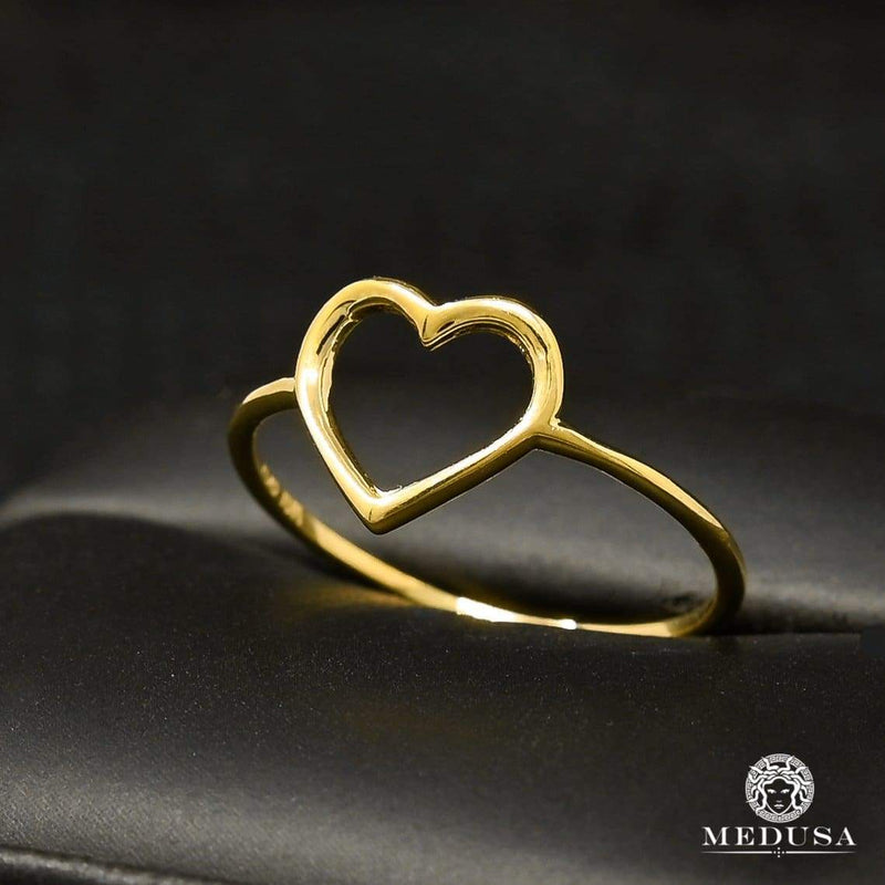 Bague en Or 10K | Bague Femme Heart F15 Or Jaune