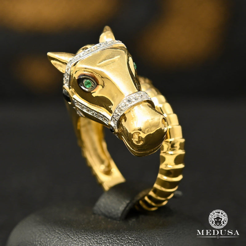 Bague en Or 10K | Bague Homme Horse H4 Or Jaune