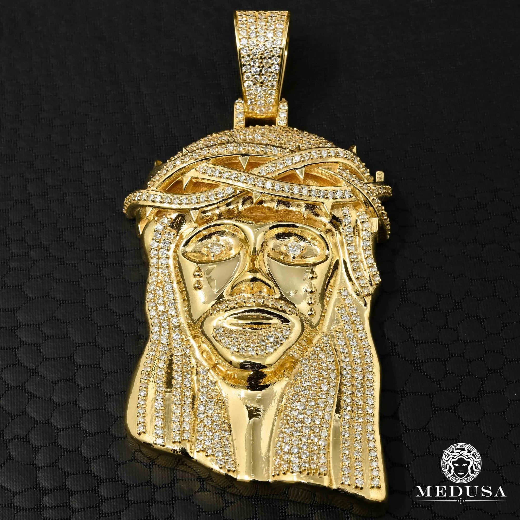 Pendentif à Diamants en Or 10K | Bijoux Custom Jesus D2 - Diamant Or Jaune