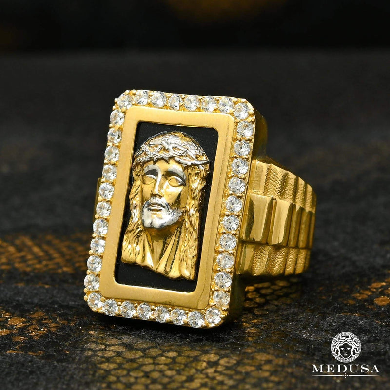 Bague en Or 14K | Bague Homme Jesus H4 Or Jaune