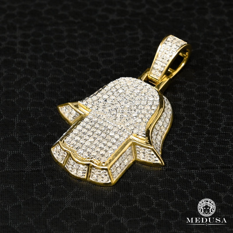 Pendentif à Diamants en Or 10K | Pendentif Divers Khamsa D7 - Diamant Or Jaune