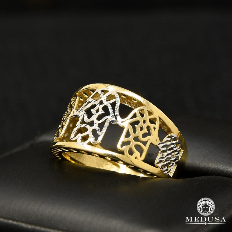 Bague en Or 10K | Bague Femme Khamsa F2 Or 2 Tons