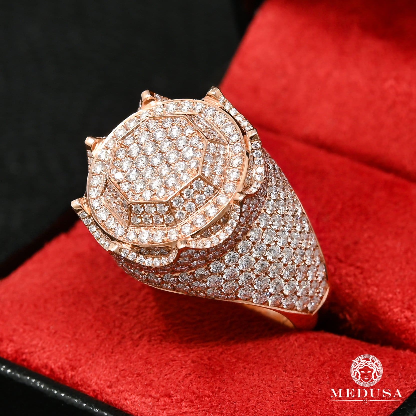 Bague à Diamants en Or 10K | Bague Homme Luxurious D11 - VVS Or Rose